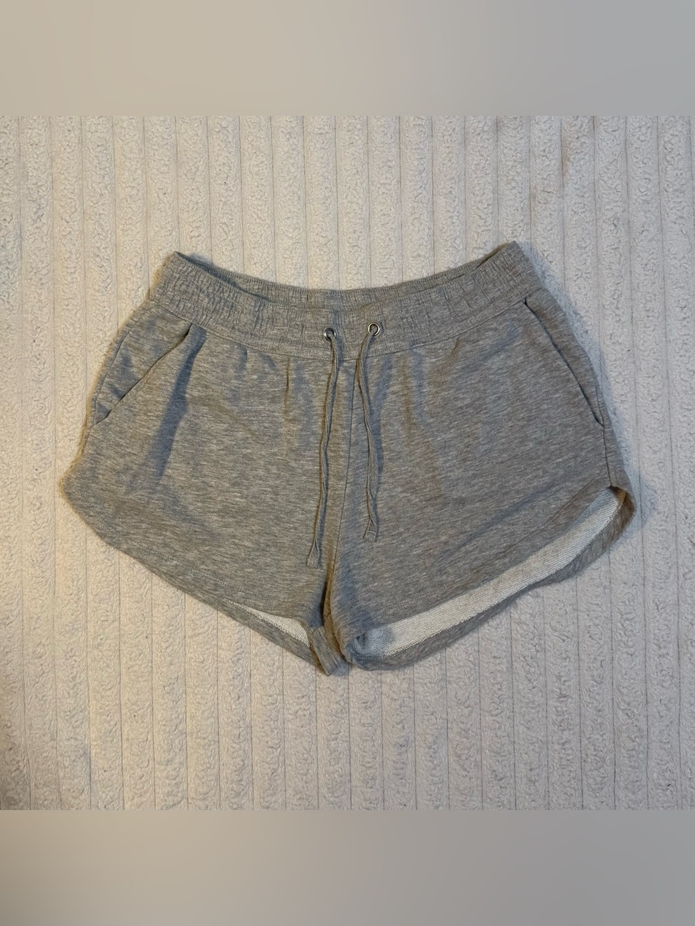H&M Women's Grey Sweat Shorts Drawstring Waist